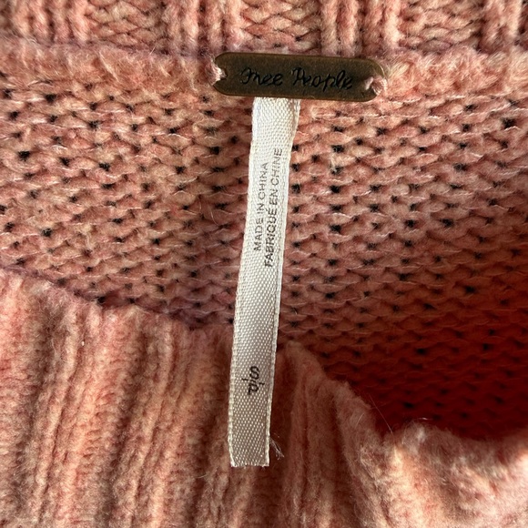 Free People Brookside Tunic Sweater light Pink Size Small - Picture 3 of 9